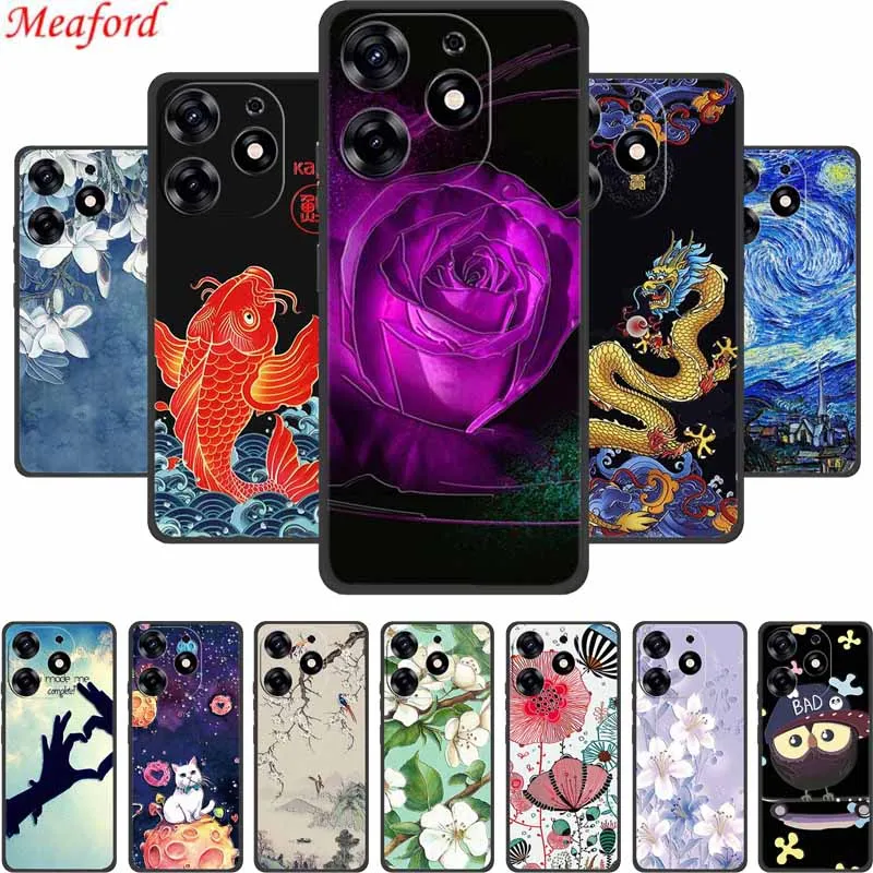 3D фотообои для Realme C61 фоторельефные цветы противоударный силиконовый мягкий