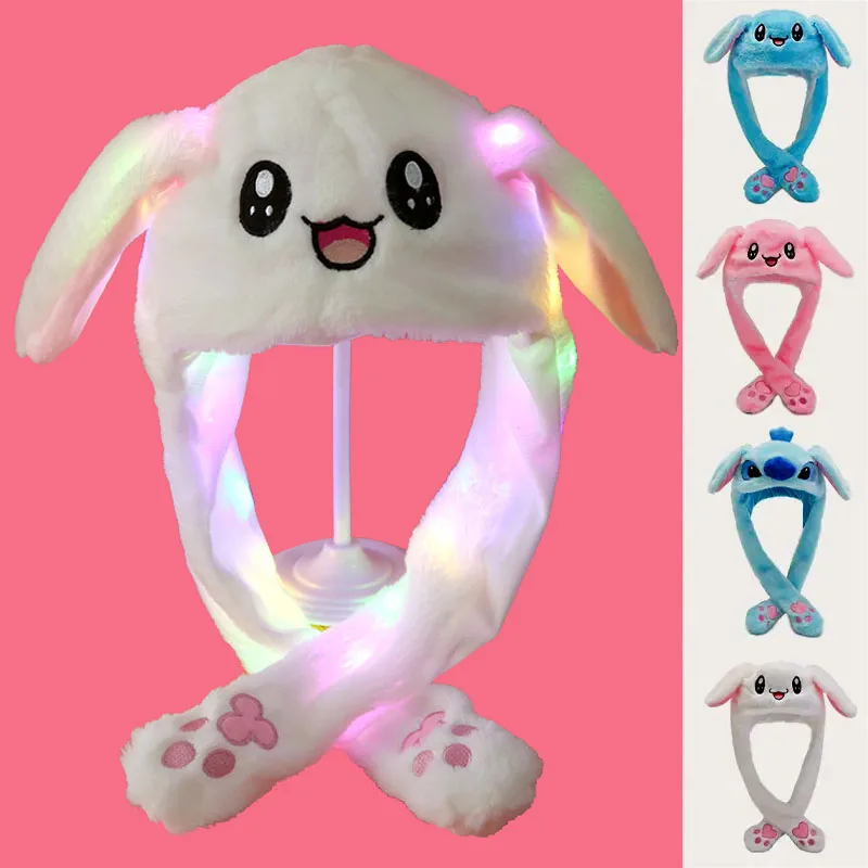 Фото Kawaii подвижные заячьи уши, забавная повязка на голову, когда лапа прессованные уши выскакивают Хэллоуин реквизит для косплея теплая шапка Рождественский подарок №1