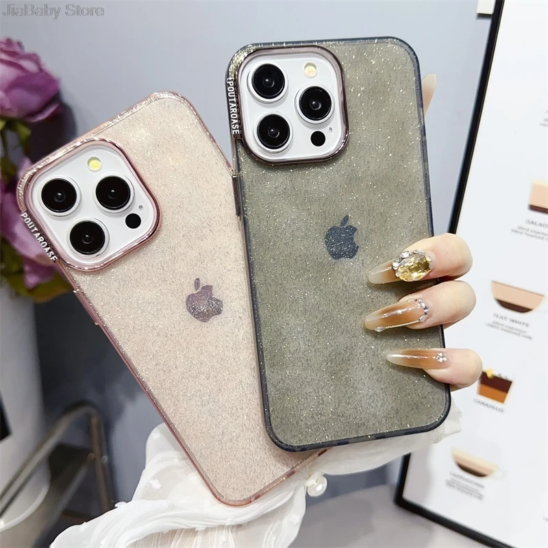 Прозрачный роскошный блестящий противоударный мягкий чехол jelleшеный с защитой