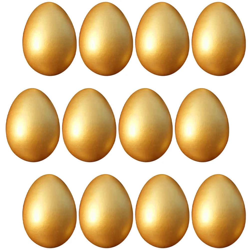 

Easter Egg Eggs Wooden Diy Hanging Toys Party Craft Golden Ornaments Crafts Wood Metallic Decorations Decorative Painting Favors