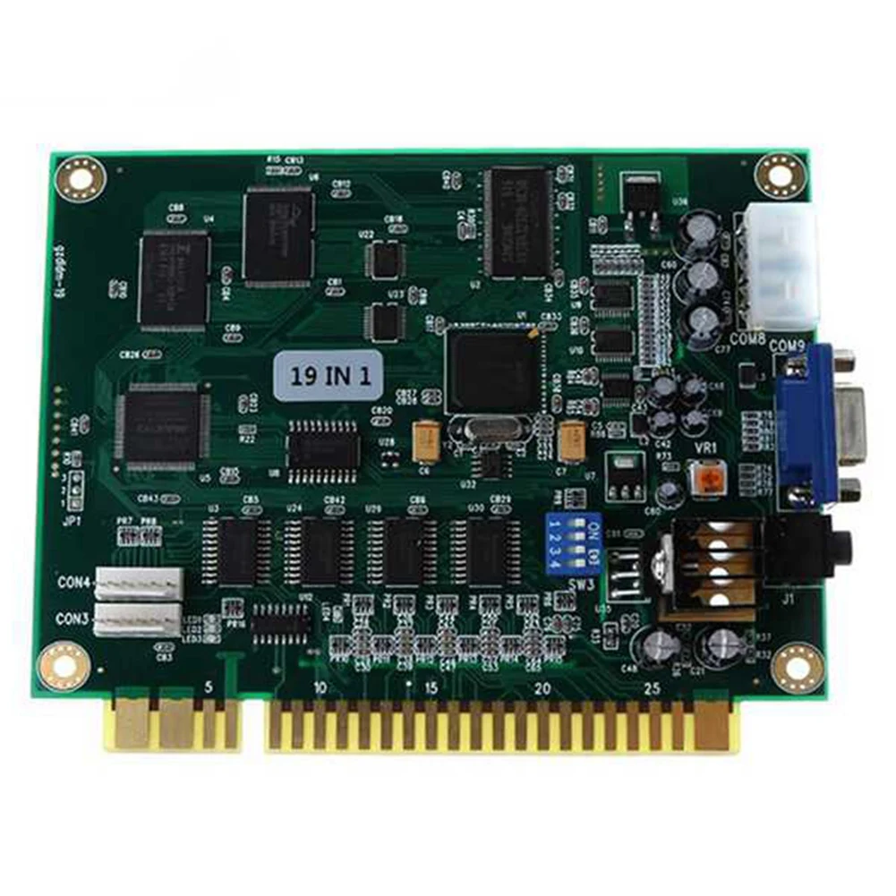 

19 in 1 Multicade PCB Board Arcade Classic Game Board with 28P Cable VGA Output Arcade Game Board Horizontal Durable