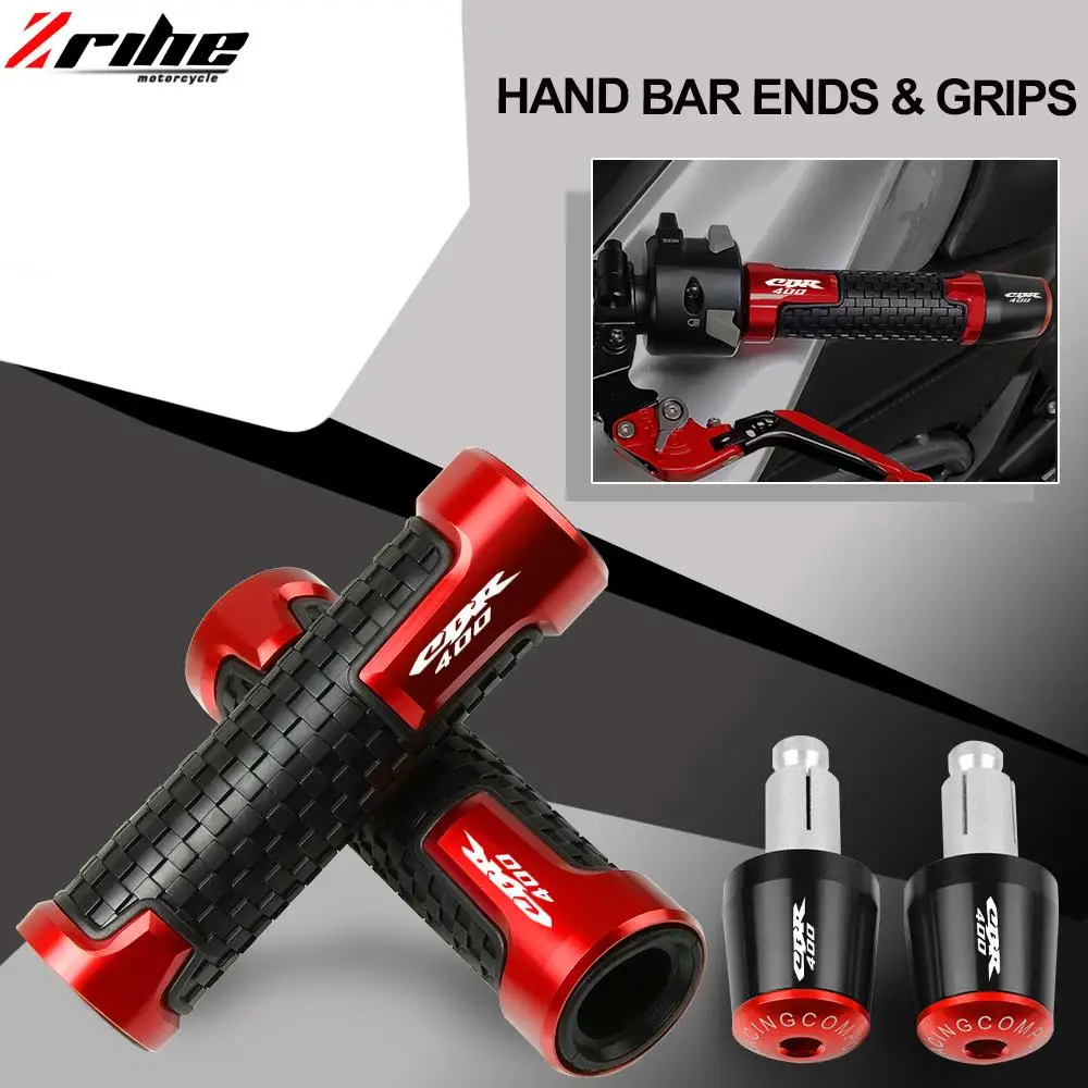 

7/8" 22mm Motorcycle Handlebar Grips For Honda CBR400 CBR 400 RR/R CBR400R CBR400RR 1986-2022 2021 2020 Handle Bar Cap Ends Plug