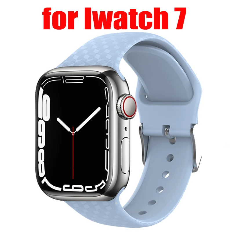 

Strap For Apple watch band 41mm 45mm 44mm 40mm correa iwatch series 7 6 5 4 3 38mm 42mm Silicone bracelet Accessories 3D Texture