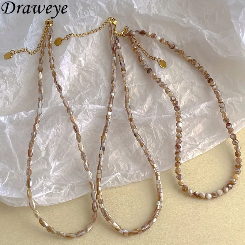 Ожерелья Draweye с бусинами для женщин на весну-лето корейские модные Элегантные