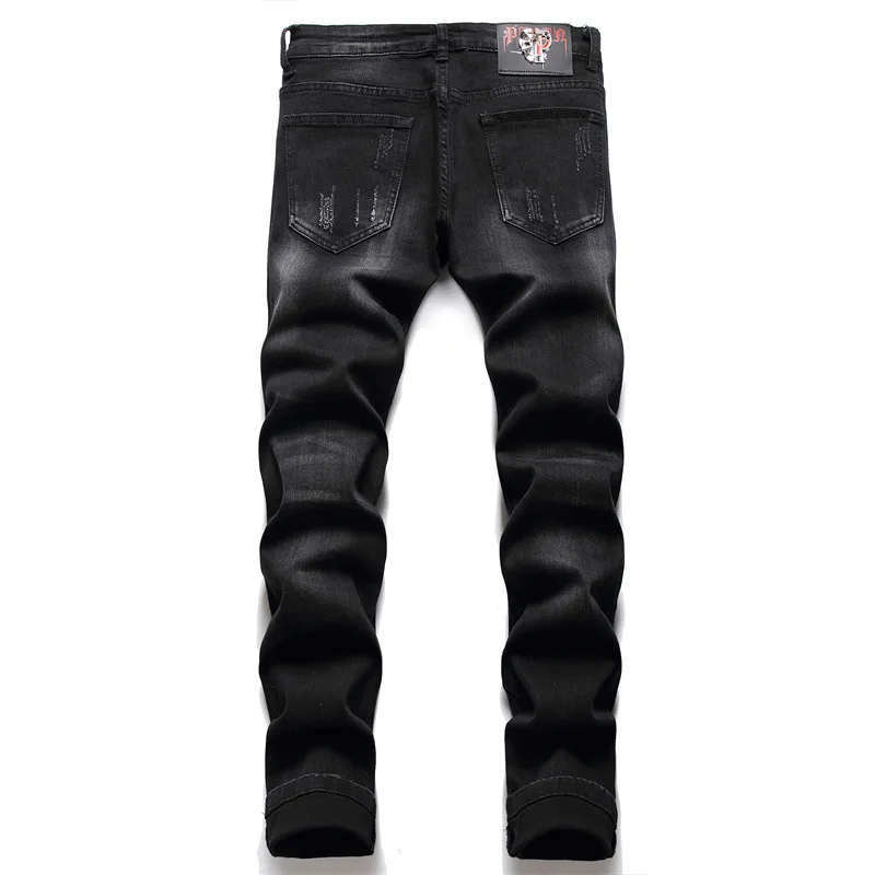Men's High Quality Brand Casual Skinny Black Jeans Pants Hip Hop Goth  Street Wear Women's Print Punk Rock  Plus size