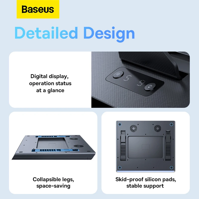 Baseus Laptop Cooling Pad 13-21 inch USB External Cooler Base Para Laptop Game RGB Adjustable PC Notebook Stand with Cooling Fan images - 6