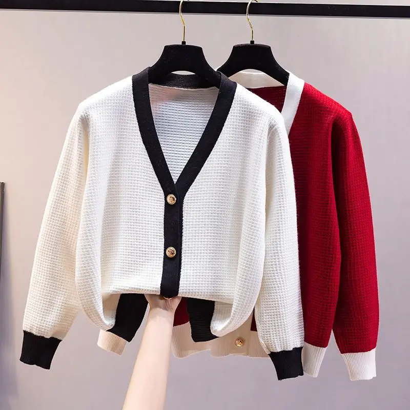 

Женский свитер, джемперы, вязаный кардиган, женская верхняя одежда на пуговицах с V-образным вырезом, Свободный Повседневный Кардиган, топы, новинка 2022