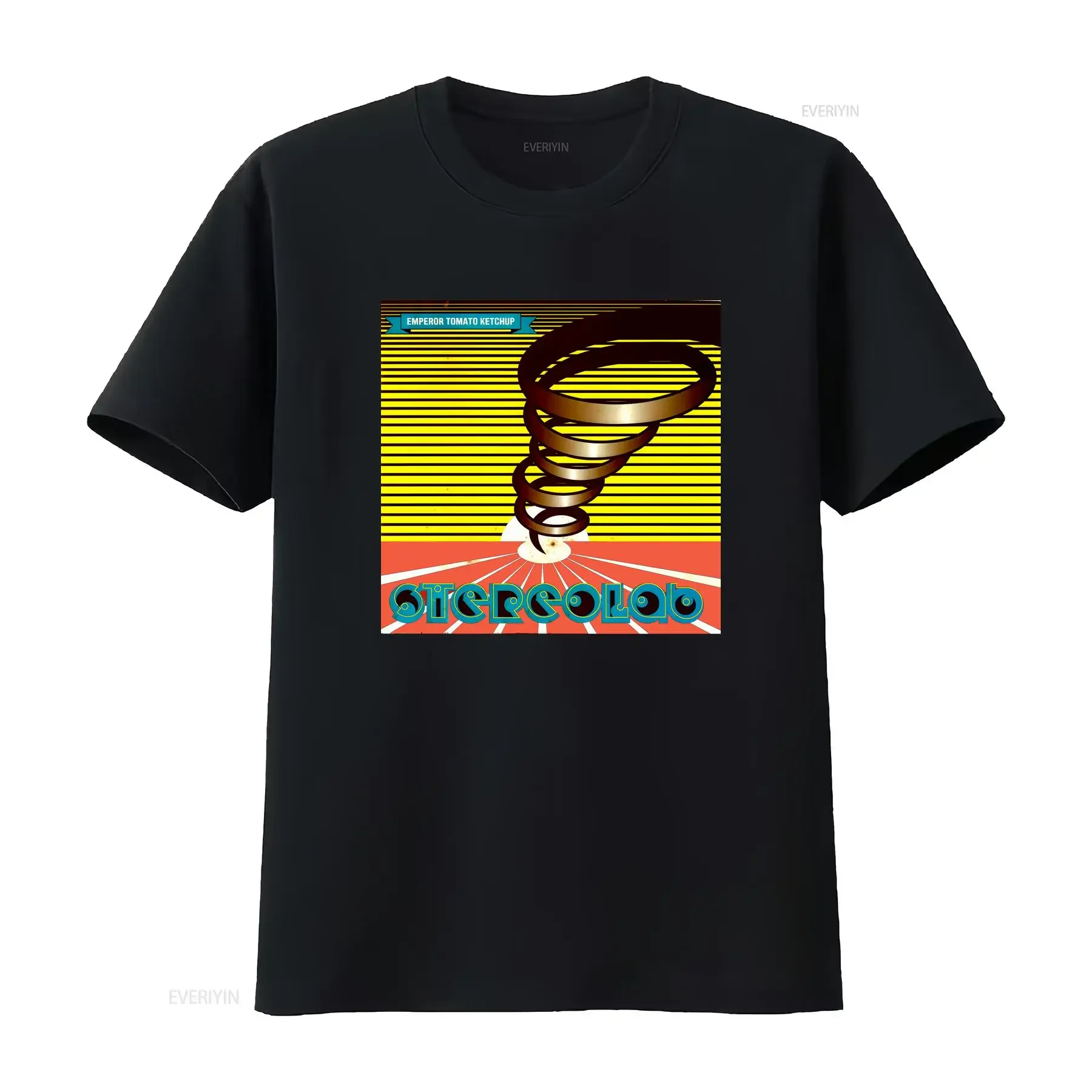 Фото Футболка Emperor Tomato Ketchup Stereolab, винтажная, с эффектом потертости, повседневная, эластичная, мягкая, унисекс, дышащая, стильная, модная, мужская №1