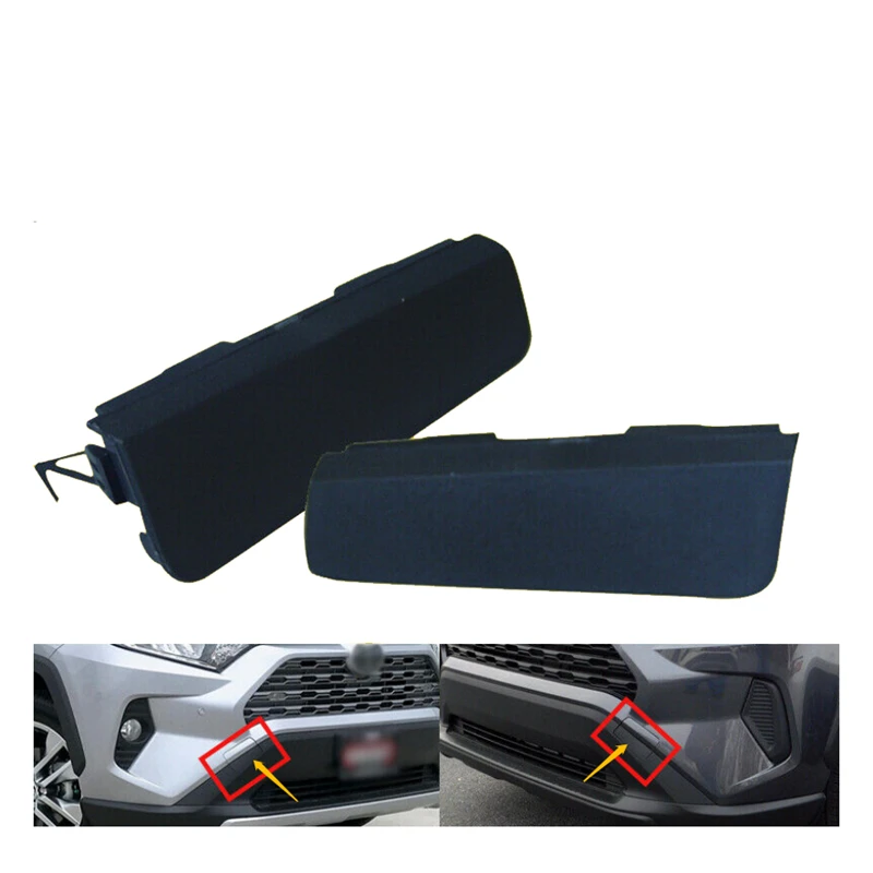 

Fit For 2019-2021 Toyota RAV4 Front Bumper Tow Trailer Hook Eye Lower Cover Cap 53286-42130 53285-42120