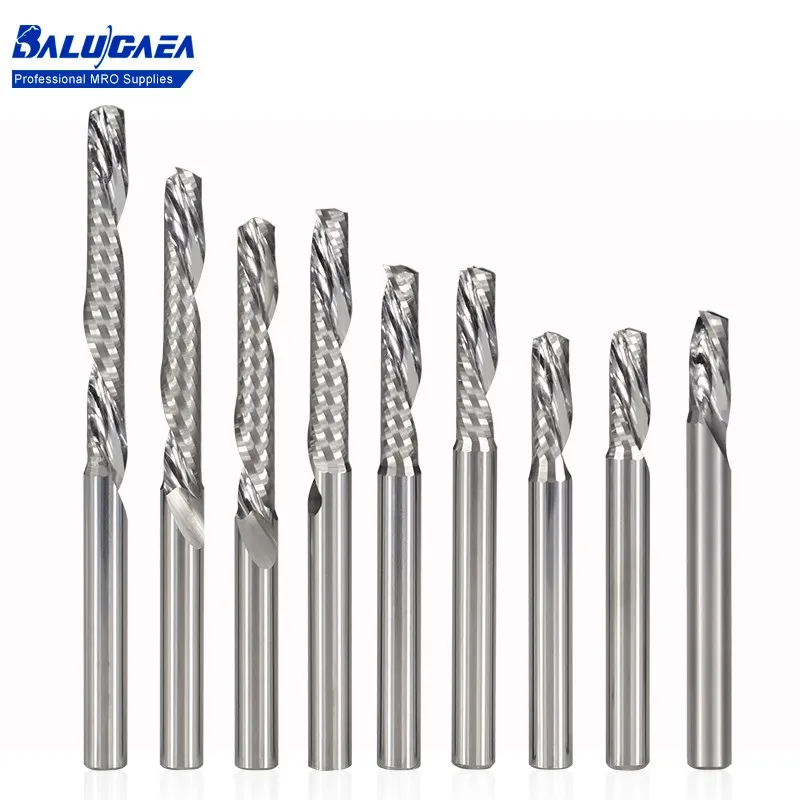 

Carbide Milling Bit Single Flute End Mill 4-12mm Shank CNC Router Bit For Aluminum Cutting Spial Milling Cutter