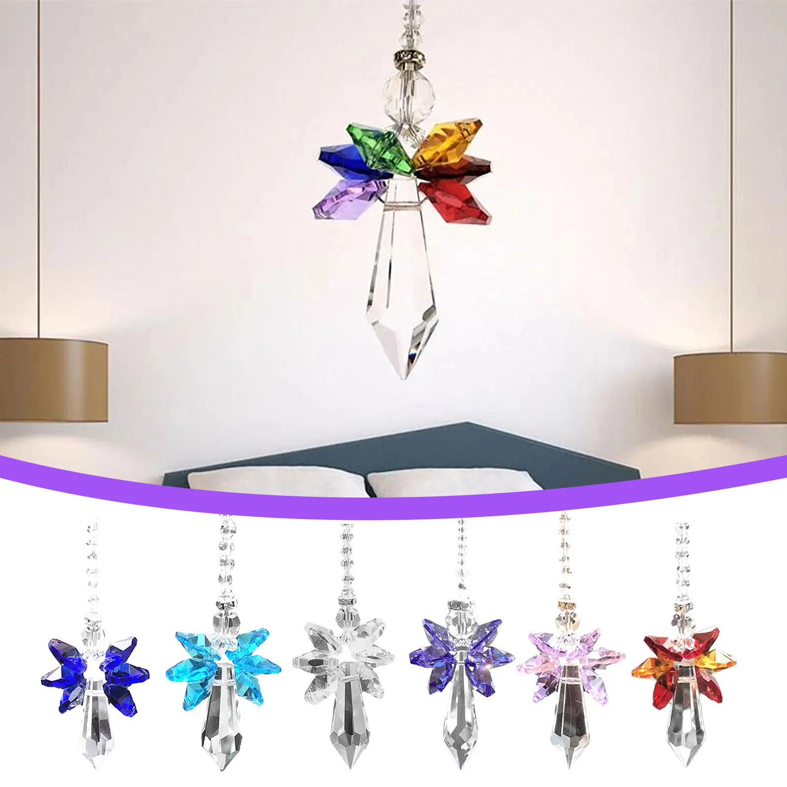 

Crystal Chimes Sun Catcher Beaded Ornaments For Home Decoration Wind Chimes Bedroom Wall Window Car Mirror Decor Hangings Gits