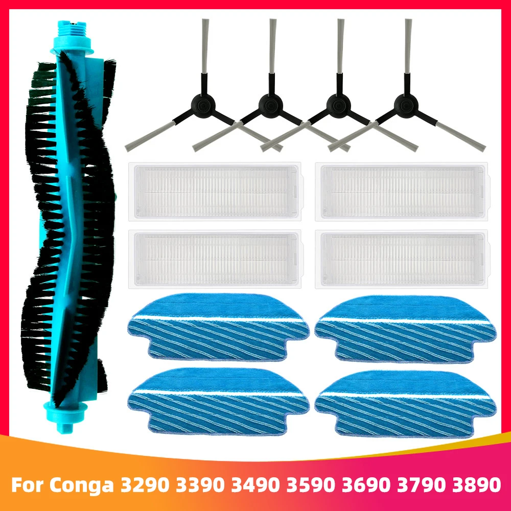 

For Cecotec Conga 3290 3390 3490 3590 3690 3790 3890 Ultra Titanium Vital Robot Vacuum Parts Main Side Brush Hepa Filter Mop Rag