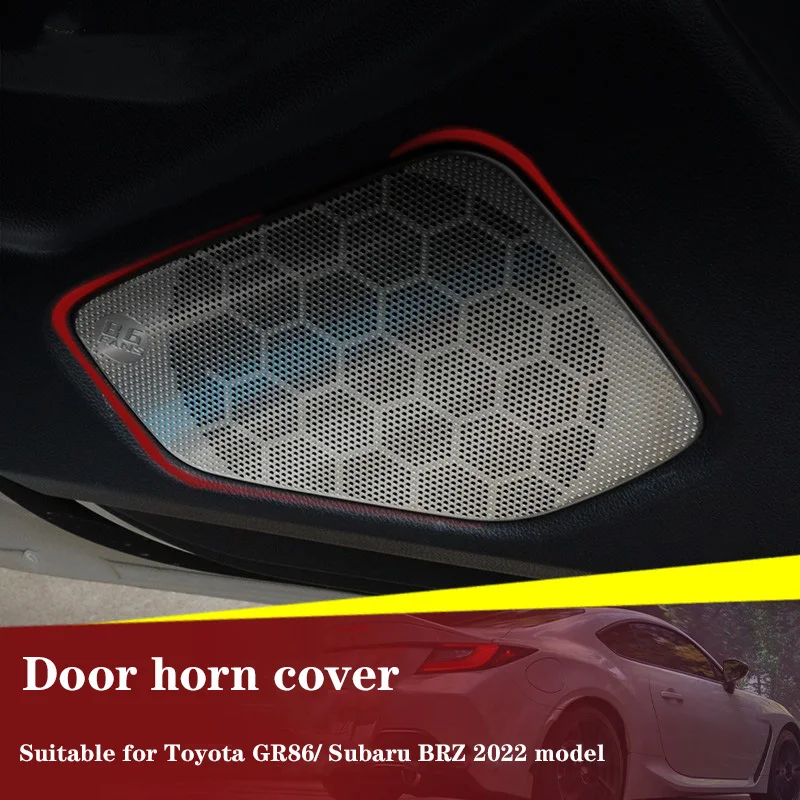 

suitable for Toyota GR86 Subaru BRZ 22 hollowed-out door horn cover Stainless steel decorative sticker