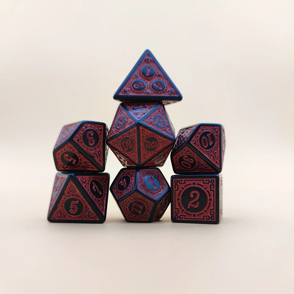 

Red 7pcs/set Upgrade Your Gaming Arsenal with a Full Set of D4, D6, D8, D10, D12, and D20 Dice - A Must-Have for Any RPG Fan