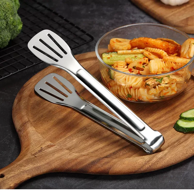 

2023New Steel BBQ Grilling Tong Food Clip Salad Bread Serving Tong Kitchen Barbecue Grilling Cooking Tong Kitchen Tool