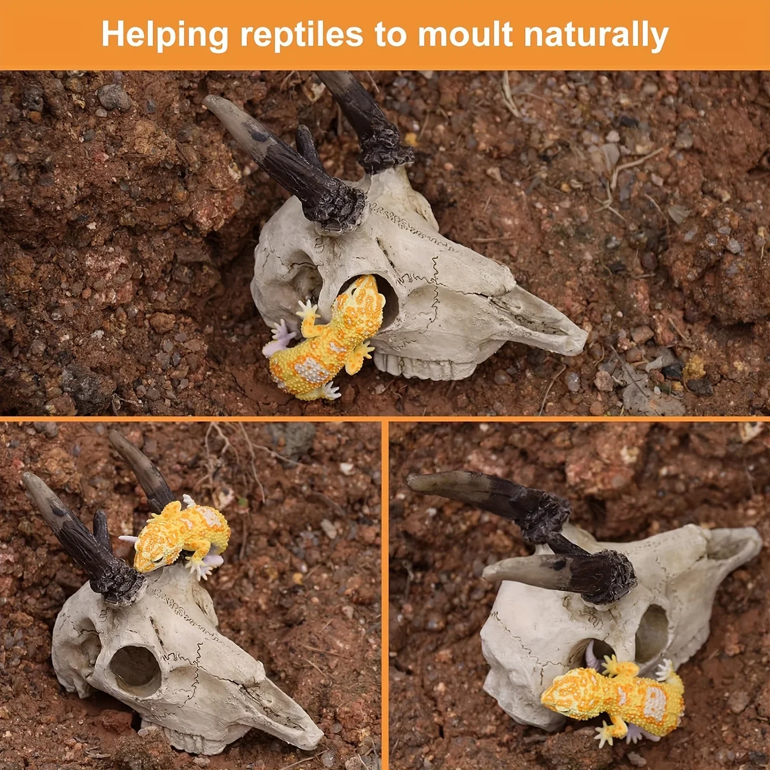 Искусственная ящерица аквариум Череп украшение для дома имитация смолы черепа