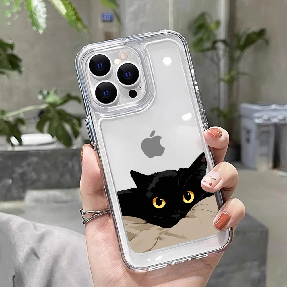 Фото Черный кот, забавная пара, модный чехол для телефона для Redmi 12 13C 14C 15C 5G 13 14 для Xiaomi Redmi Note 14 13 12 11 10 Pro 4G Fundas №1