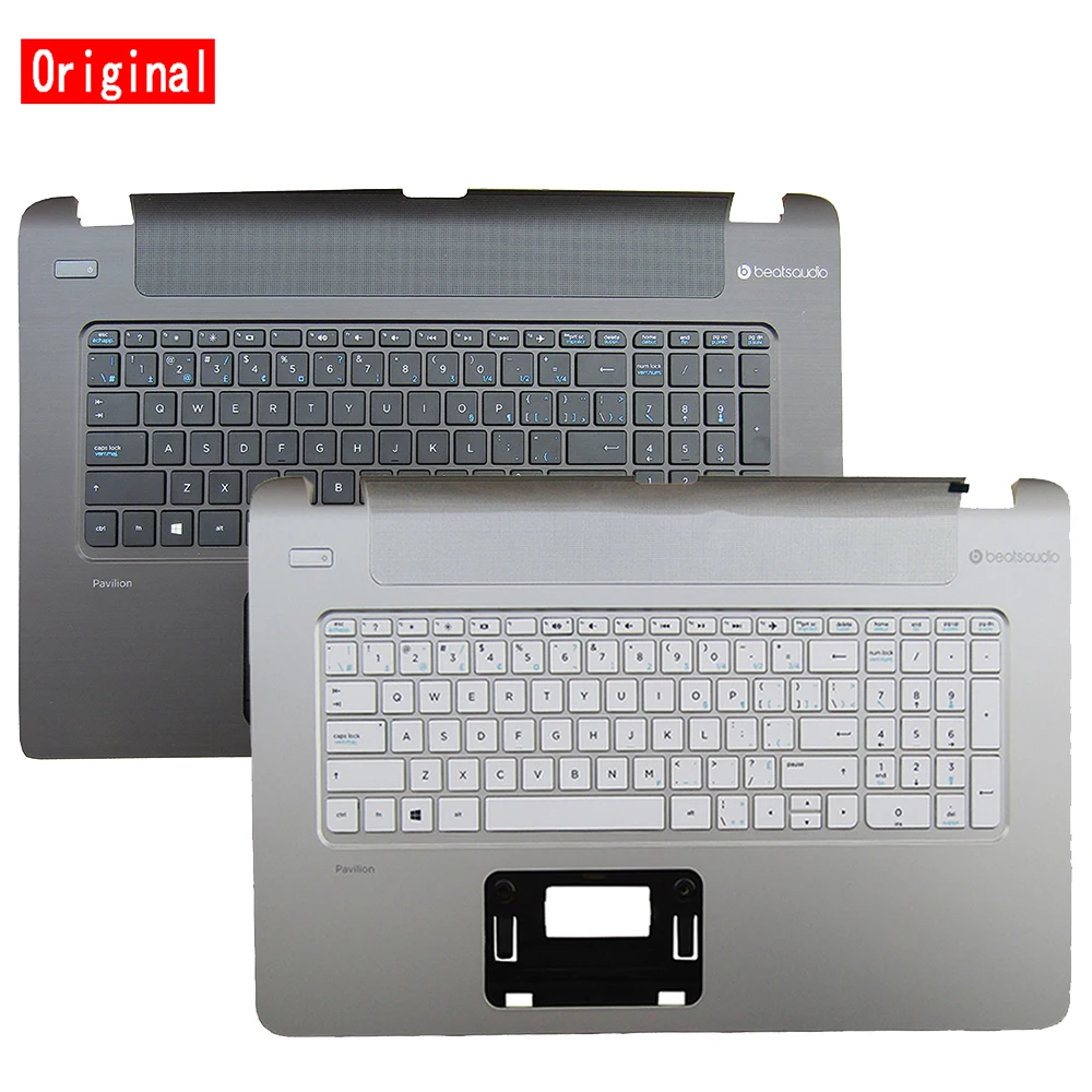 

Used For HP PAVILION 17-F 17Z-F Laptop Palmrest Upper Cover with CA Keyboard Silver Black TPN-Q144 TPN-Q141