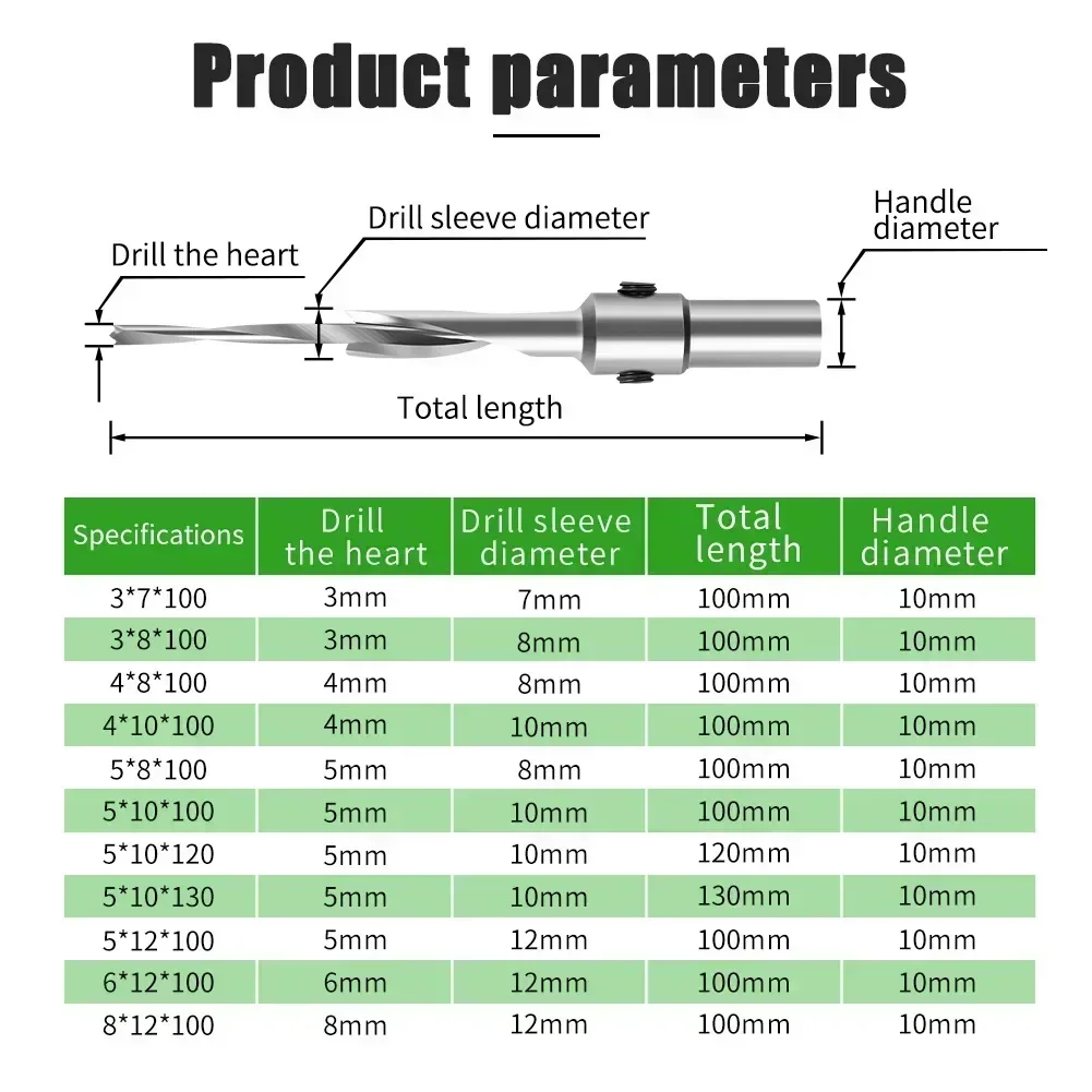 5 шт./компл. D3 мм-D10 мм деревообрабатывающая потайная головка сверло для салата
