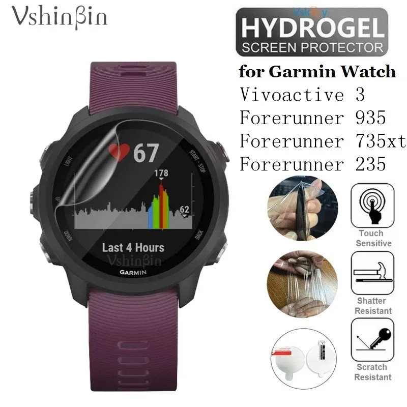 

10PCS Soft TPU Hydrogel Film for Garmin Vivoactive 3 Forerunner 735XT 935 235 Round Smart Watch Screen Protector Protective Film