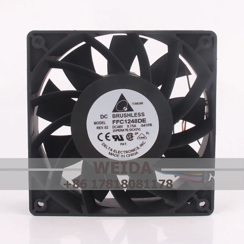 FFC1248DE чехол охлаждающий вентилятор для Delta 12V24V 120X120X38 DC48V 0.75A ECAC большой объем промышленный центробежный вытяжной вентилятор