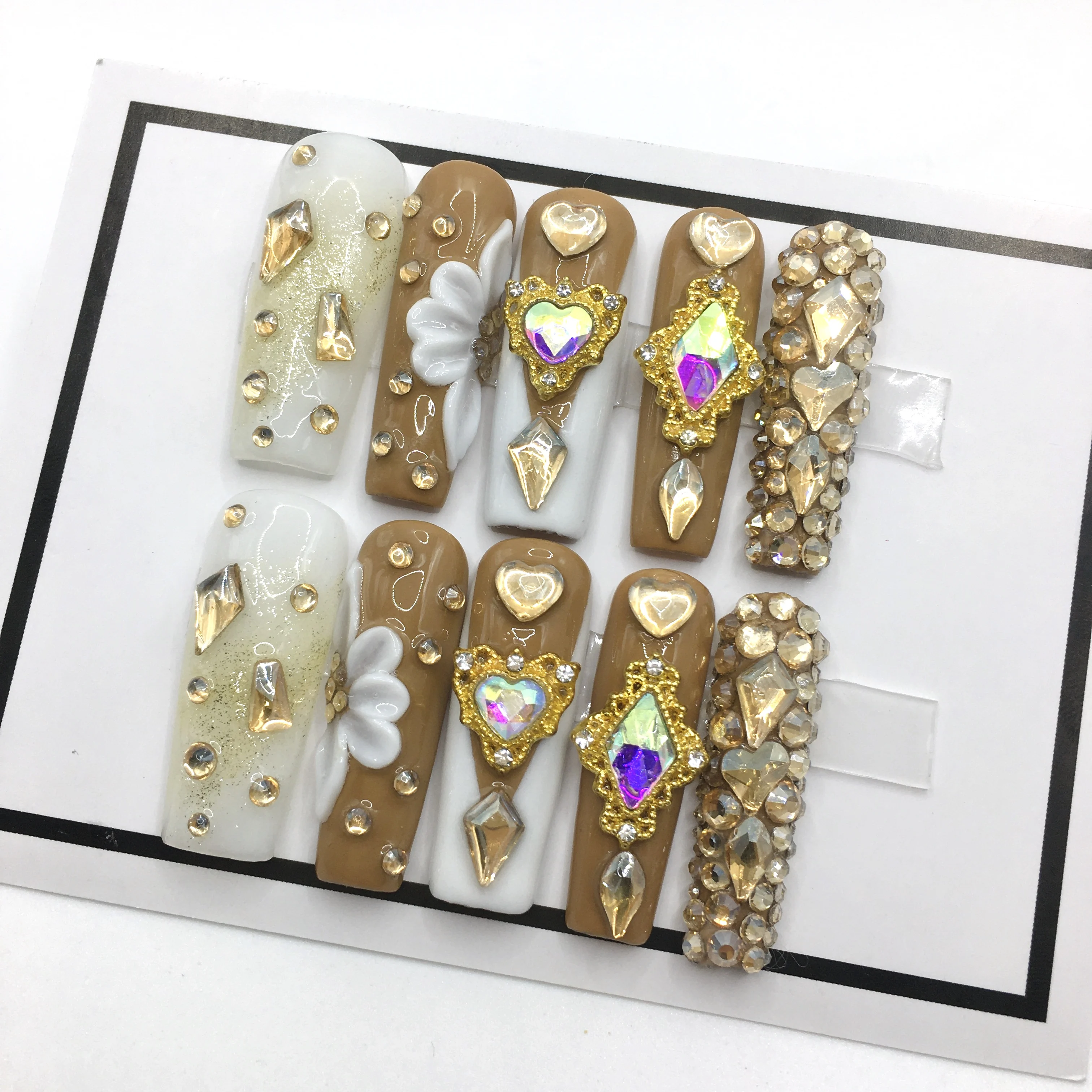 Акриловые ногти во французском стиле OEM оптовая продажа накладные дизайнерские