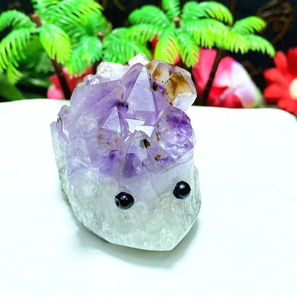 

Кварцевый аметистовый кластер ежик Ganyi