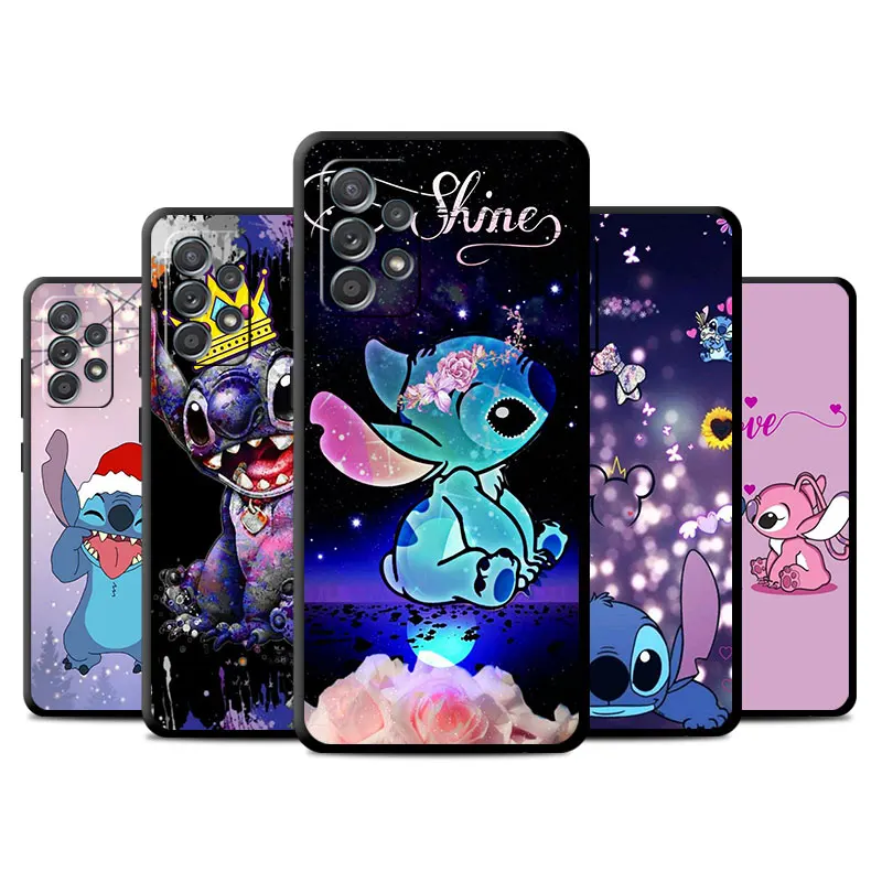 

Outer Space Baby Stitch Case for Samsung A52 A12 A32 A51 A21s A71 A50 A72 A22 A31 Cover A13 A53 A41 A11 A03 Black fundas Shell