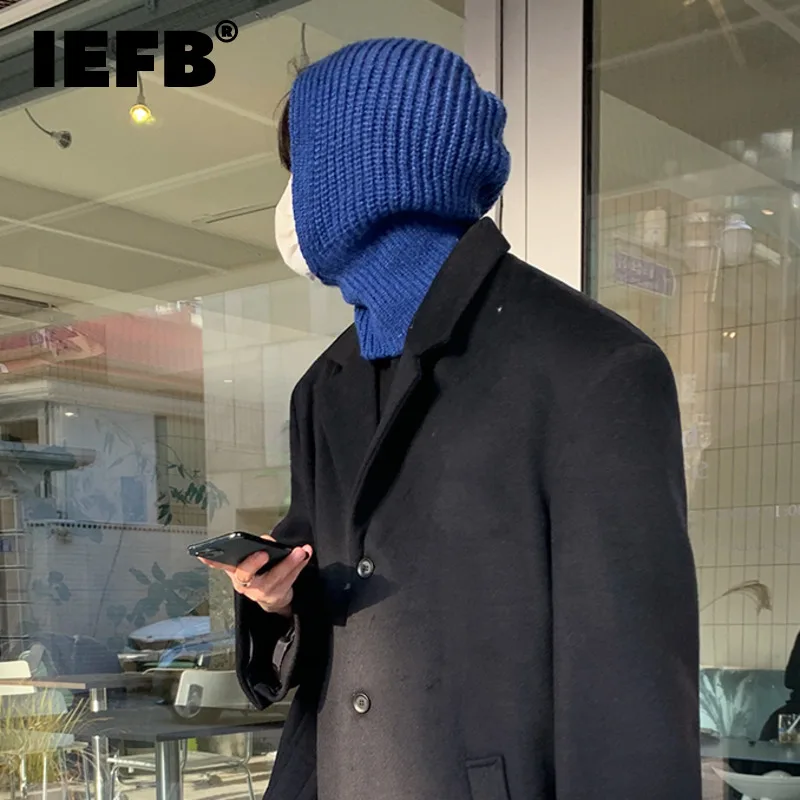 

Осенне-зимняя повседневная мужская вязаная шапка IEFB Корейская однотонная универсальная Теплая мужская шапка 2023 Новая мода 9A6256