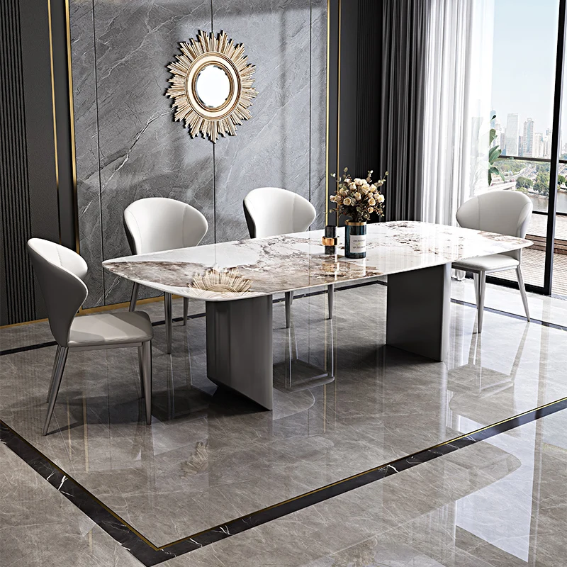 

Marble Coffee Dining Tables Kitchen Center End Dining Table Modern Luxury Living Room Mesa De Jantar Apartment Furniture WSW40XP