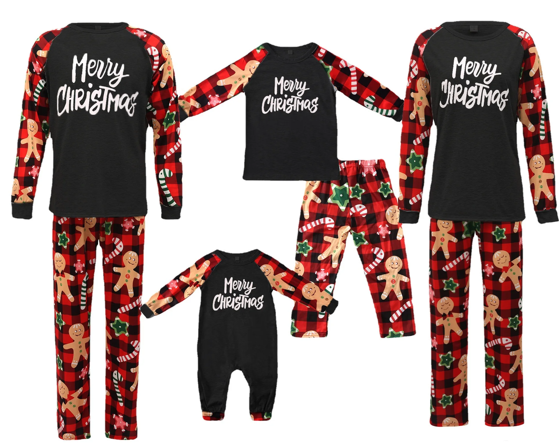 Printed suit baby boy whole family European and American Christmas parent-child pajamas