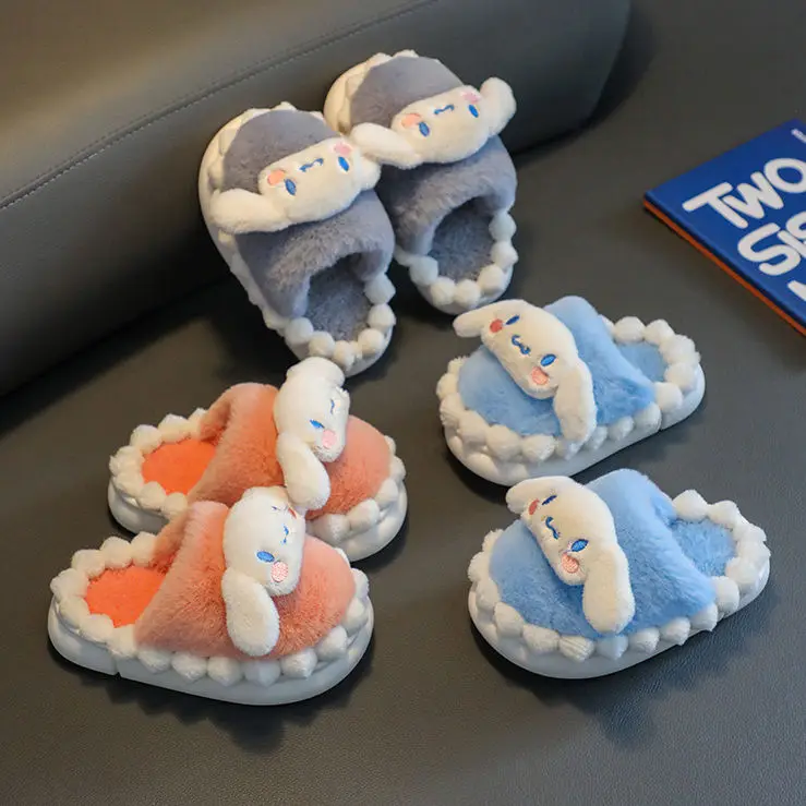 Шлепанцы Cinnamoroll хлопковые для девочек симпатичные детские домашние Нескользящие