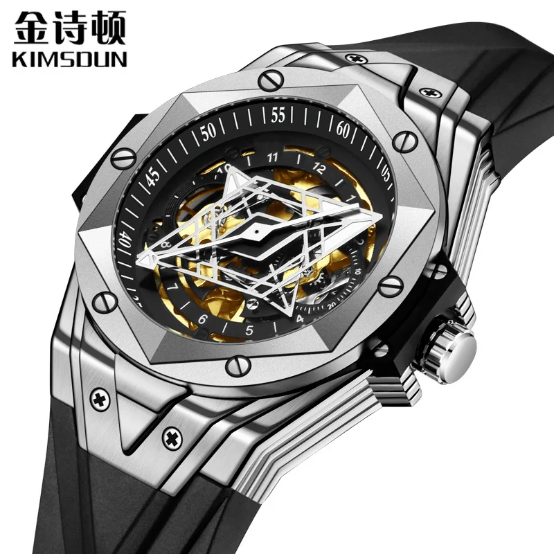 

Kimsdun Brand Top-Selling Product Fashion Men's Automatic Mechanical Watch Silicone Waterproof Sports Watch