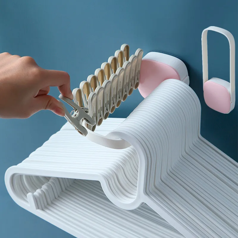 

4/2/1Ppcs Free Punch Wall-Mounted Hanger Storage Rack Shelf Storage Organizer Foldable Clothes Hanger Household Bathroom Tool