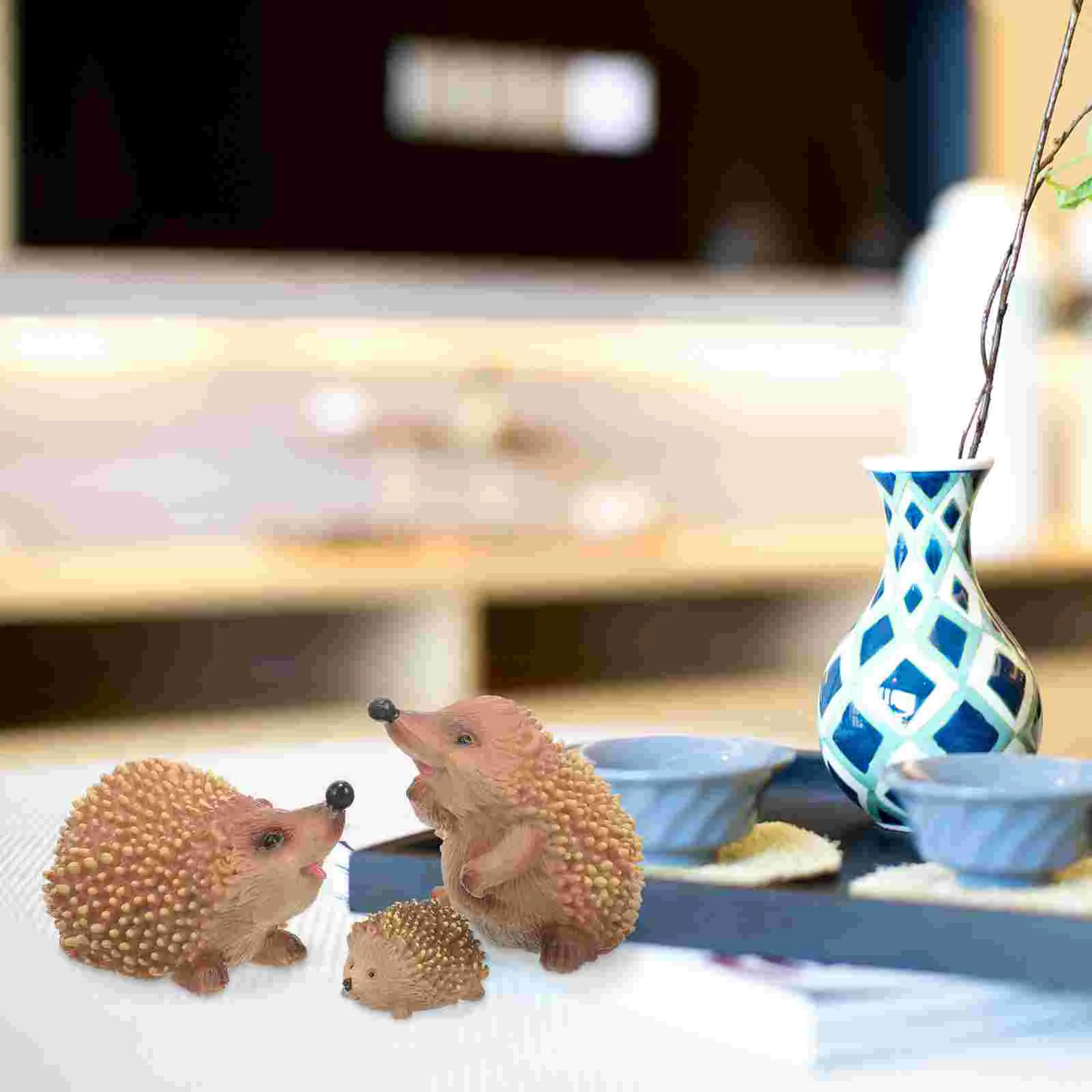 

3 Pcs Outdoor Toys Educational Piece Set Wildlife Animal Model Figurines Pvc Small Hedgehog Child Ornament