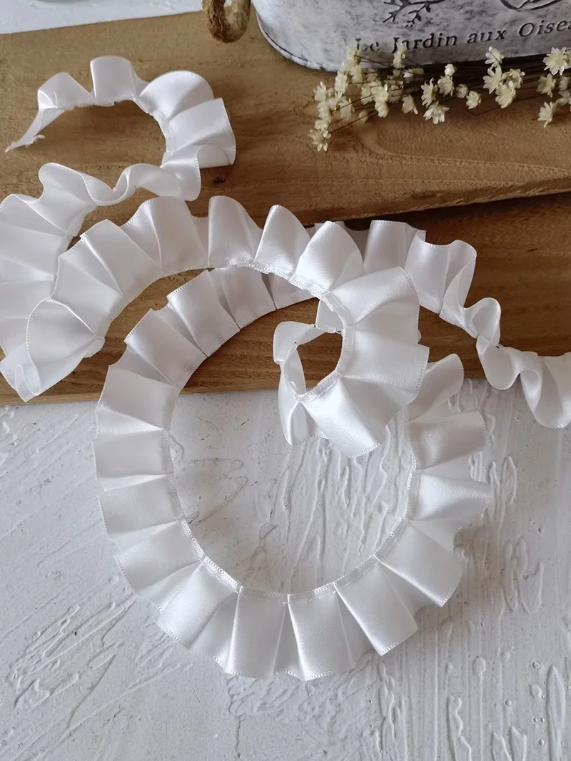 

2.5x100cm Doll Dress Wedding Clothes Lace Fabric Embroidered Ruffle Trim DIY Dress Apparel Collar Sewing Decoration