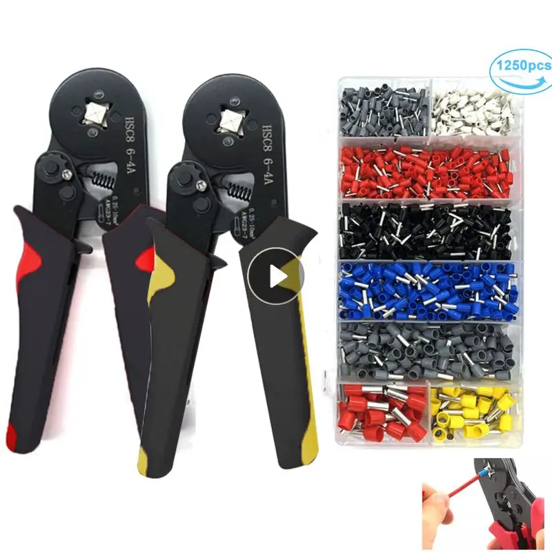 

Обжимной инструмент для трубчатых наконечников, Обжимные Щипцы HSC8 6-4A 0,25-10 мм², многофункциональные плоскогубцы, Обжимные Щипцы для проводо...