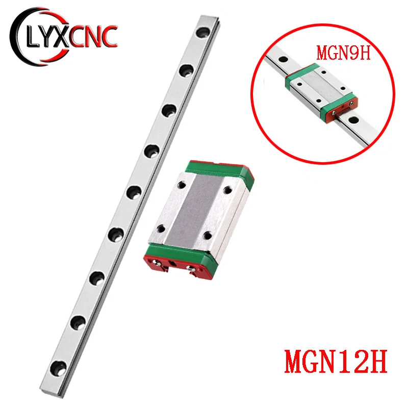 

MGN12 MGN9 MGN15 Miniature Linear Rail Slide Length 100-600 1000mm + MGN9H Block For 3D Printer Parts Guide Slide MGN12H MGN15H