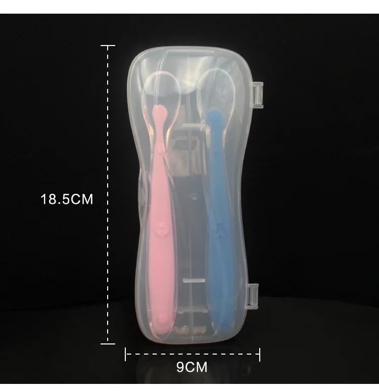 Silicone Spoon Set Baby Spoon Baby Silicone Soft Spoon PP Plastic Spoon Box enlarge