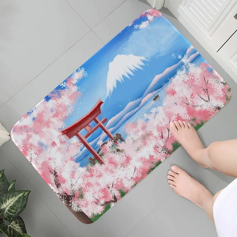 

Anti-slip Mats Carpet Bedroom Washable Rug Indoor Living Room Kid Room Japanese Cherry Blossoms Area Rugs Prayer Rug Lounge Rug