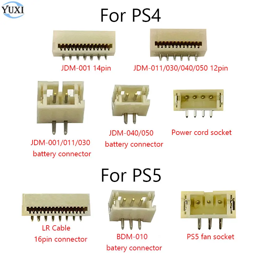 

YuXi Charging Board Ribbon Cable FPC Socket For PS4 001 011 030 040 050 Controller Battery Contact Connector Clip For PS5 LR