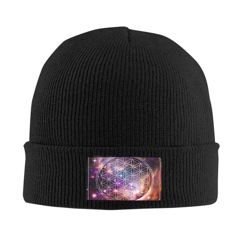 

Flower Of Life Sacred Geometry Beanie Cap Unisex Winter Warm Bonnet Femme Knitted Hats Ski Galaxy Mandala Skullies Beanies Hat