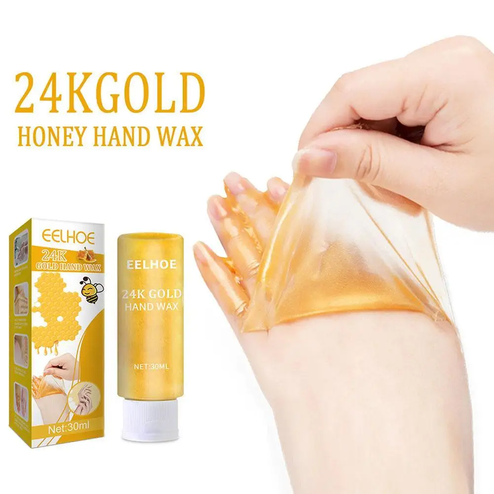 24K Gold Honey Hand Mask Peel Off Hand Wax Whitening Moisturizing Repair Exfoliating Calluses Film Anti-Aging Hand Skin Cream