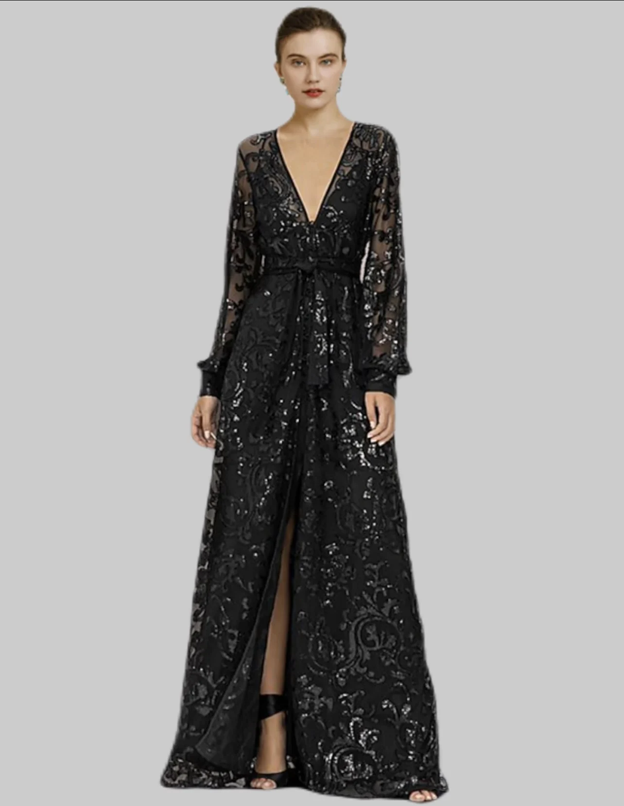 Роскошные вечерние платья а-силуэта для гостей свадьбы с V-образным вырезом