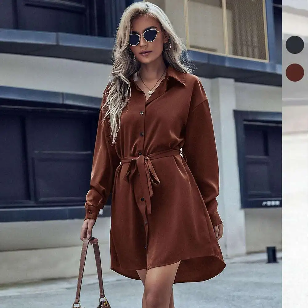 

Autumn Womens Commuter Style French Dress Lapel Shirt