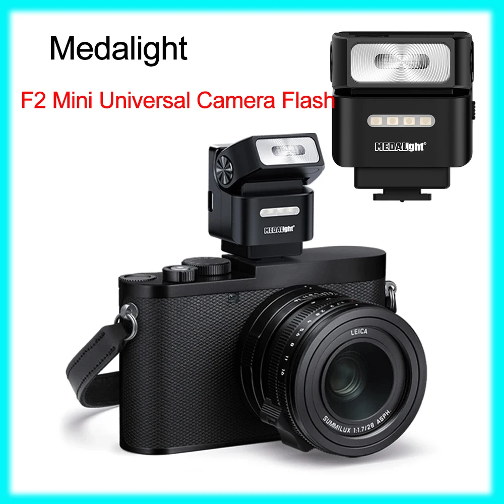 Фото Medalight F2 Mini Универсальная вспышка для фотосъемки с камерой для Canon Nikon Sony ZV-1 fOR Fuji X-T4 вспышки со вспышкой №1