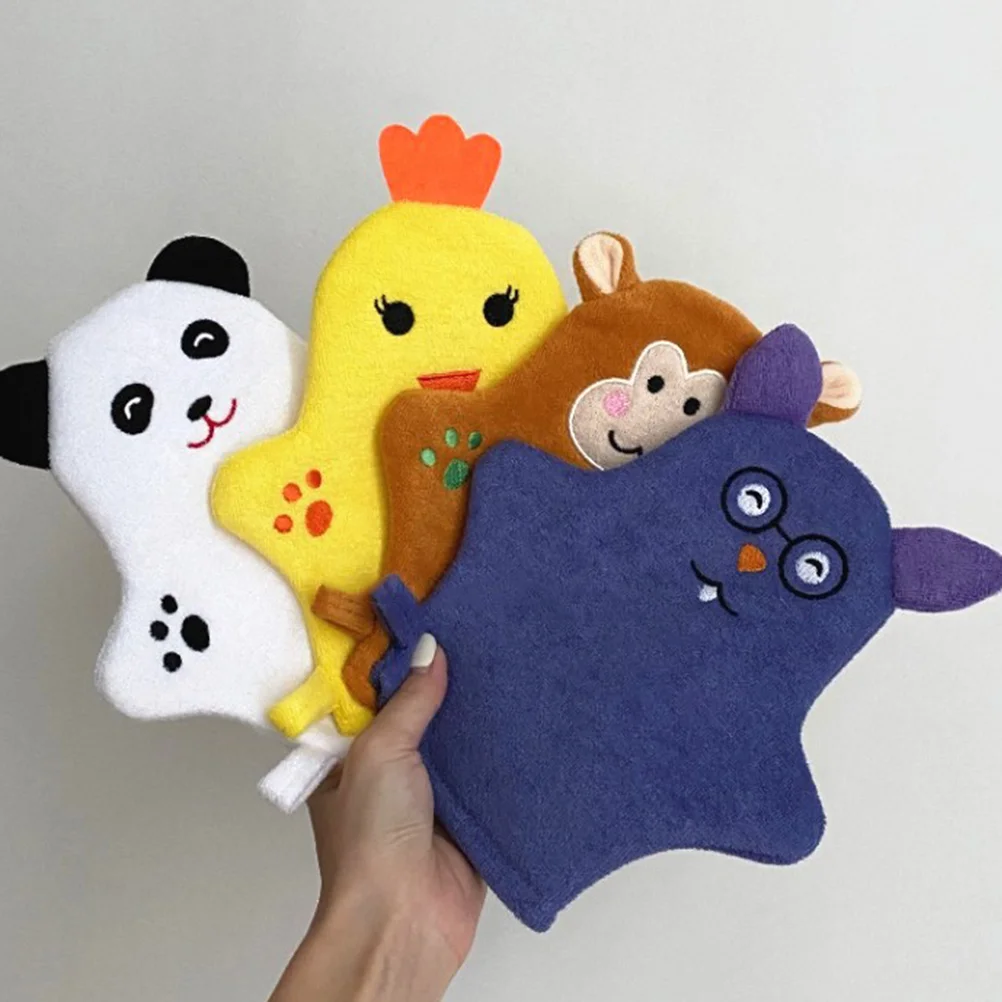 

Baby Bath Gloves Bathing Rubbing Mitt Comfortable Supplies Cartoon Washcloths Clothes Body Towels Shower