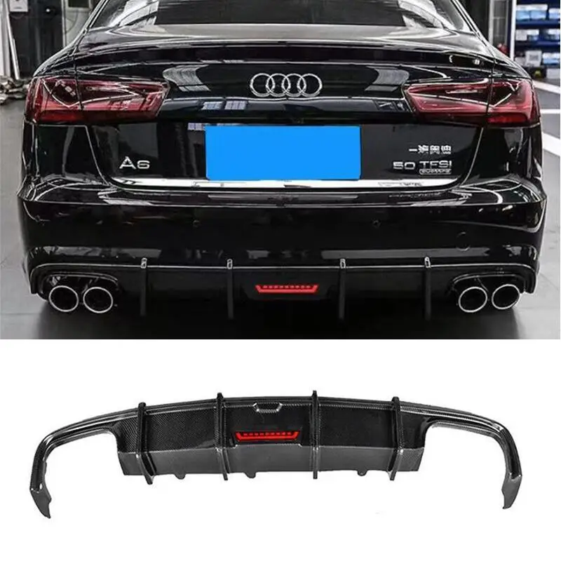 

Задний диффузор из углеродного волокна для Audi A6 S Line S6 C7.5 2015 2016 2017, комплект спойлера для губ, высококачественные сплиттеры для переоснащения