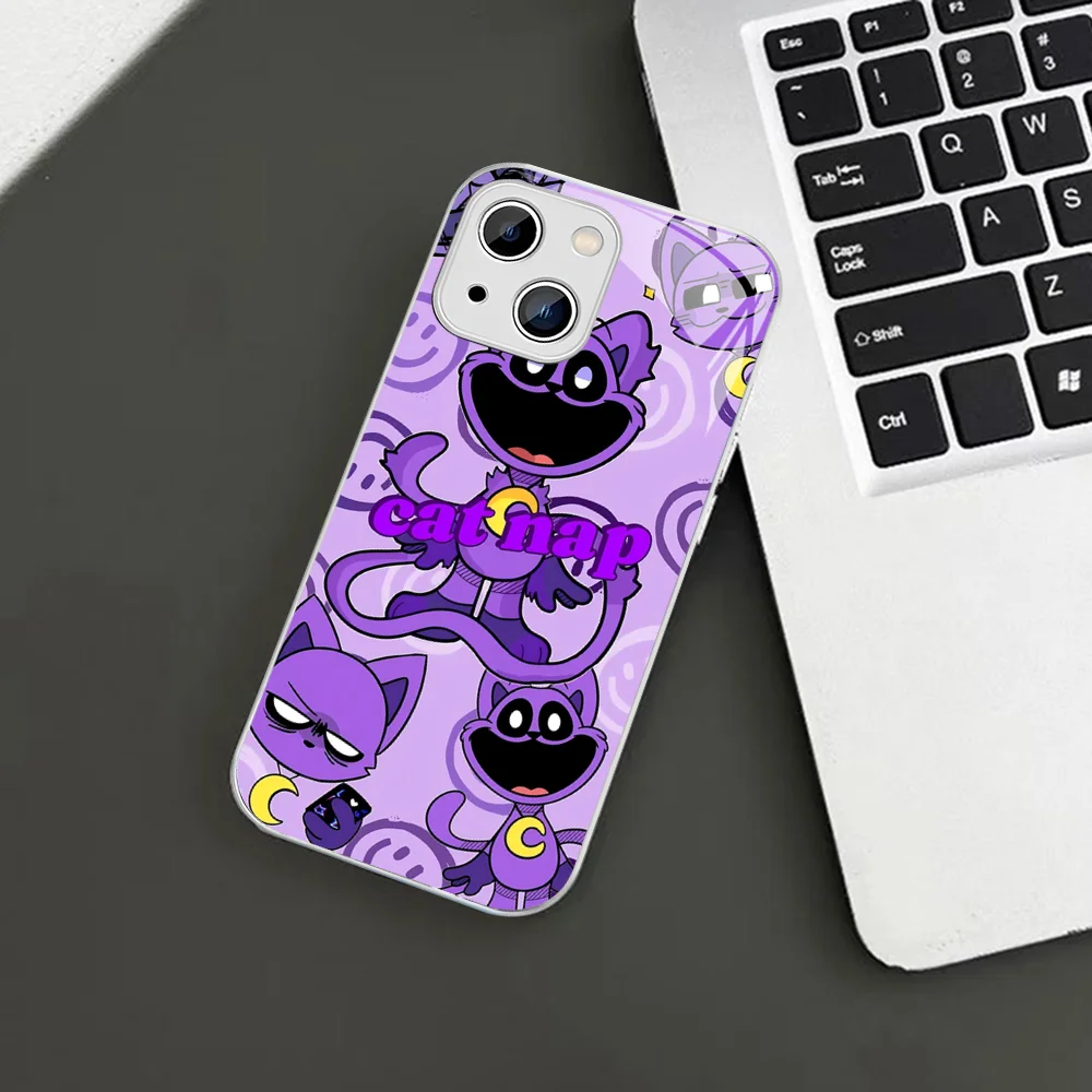 Чехол для телефона S-Smiling C-CATNAP DOGDAY iPhone 14 13 12 Mini 11 Pro XS Max X XR Plus чехол из закаленного