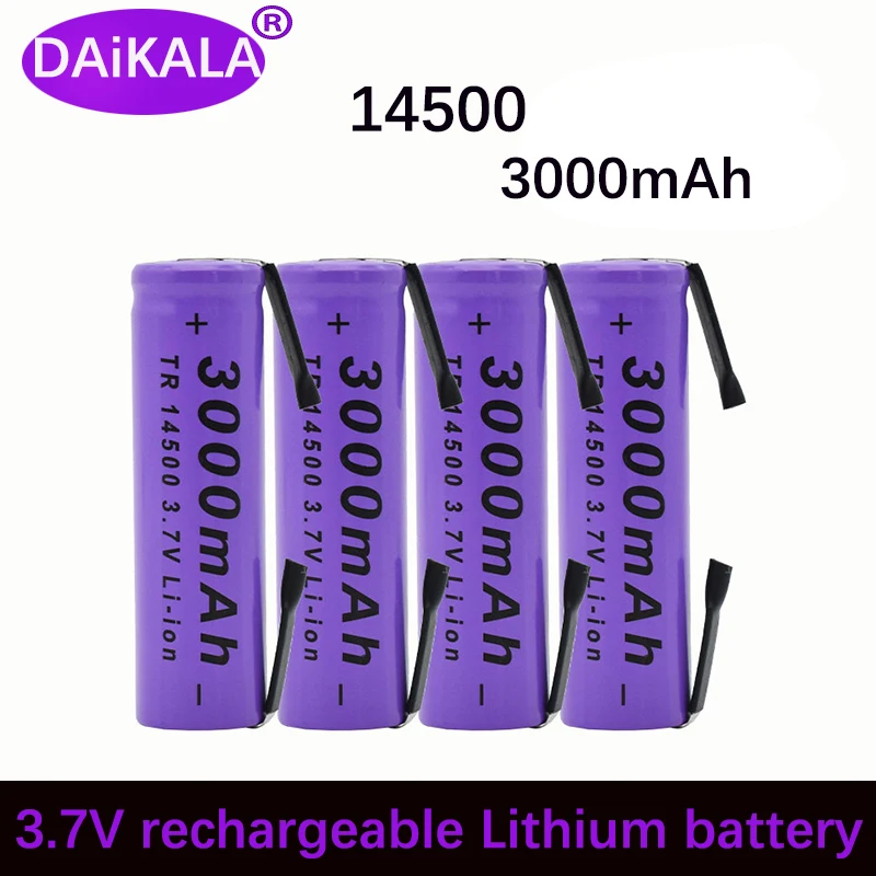 

Новый литиевый аккумулятор 14500, 3,7 в, 3000 мАч, аккумуляторная батарея, паяльная никелевая батарея для фонариков, игрушек